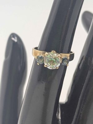Ladies 9ct Gold Blue Topaz & Parti-Sapphire Dress Ring - BL222229