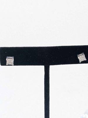 Ladies 9ct White Gold Diamond Earring - BL421729