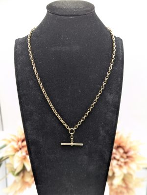 Ladies 9CT Yellow Gold Belcher Chain Fob Pendant Necklace (11.7gms) - BP399682