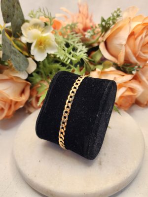 Unisex 9CT Yellow Gold Curb Link Bracelet (5.0gms) - IP421218