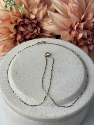 9ct gold chain with circle pendant #GN421068
