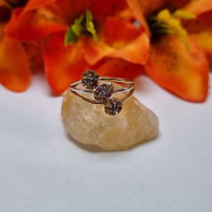 14ct Yellow Gold Tri-Cluster Ring TW396690