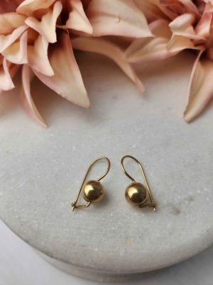 Ladies 9ct Yellow Gold ball bearing Earrings #GN414159