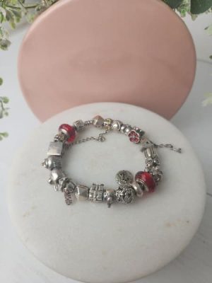 925ct silver Bracelet with 20 Charms #GN416494