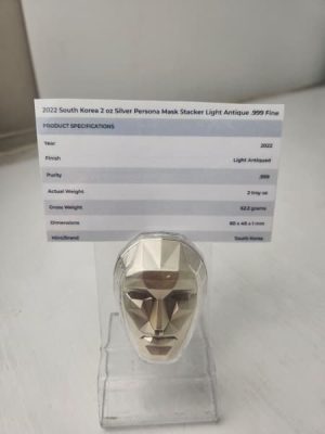 2 Oz .999 silver 2022 Korean mask stacker #GN398434