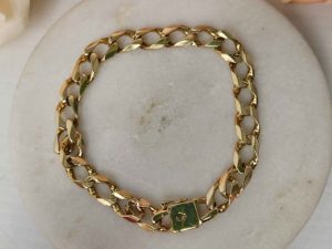 Mens 9CT Yellow Gold Curb link Bracelet GN333567