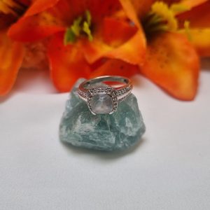 9ct White Gold Blue Stone Halo Ring TW398559