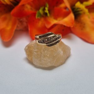9ct Yellow Gold Layered Channel Set Ring TW398558