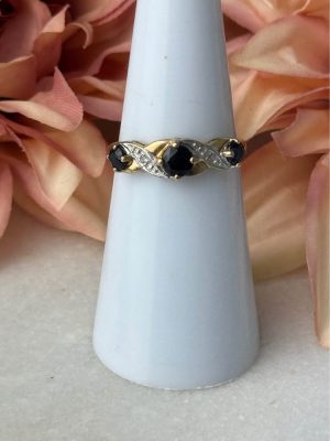 9ct yellow gold diamond ring #GN421083
