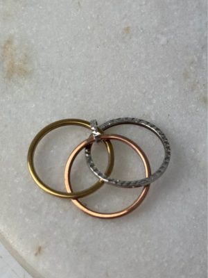 9ct yellow gold tri-tone round pendant #GN421093