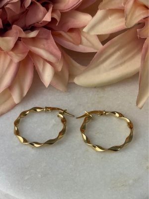 9ct yellow gold hoop earrings #GN426553