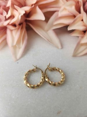 9ct Yellow gold hoop Earrings #GN417613