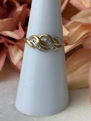 9ct yellow gold swirl ring #GN421081