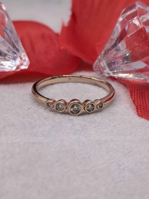 Ladies 9ct Rose Gold Diamond Ring - BL426127