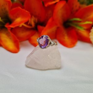 9ct Yellow Gold Purple Stone Dress Ring TW418060