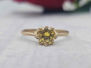 Ladies 18ct Yellow Gold Yellow Stone Ring - BL404727