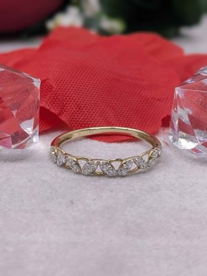 Ladies 9ct Gold Lab Made Diamond Ring - BL420253