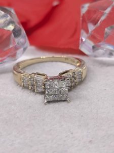 Ladies 14ct Gold Cluster Diamond Ring - BL401102