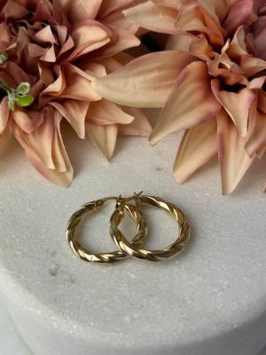 9ct yellow gold hoop earrings #GN426103