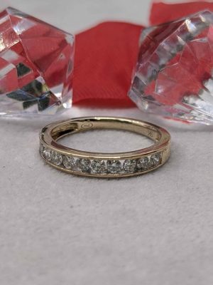 Ladies 9ct Gold Diamond Half Eternity Ring - BL378024