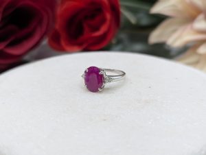 Valuated Ladies 9CT White Gold Pink Sapphire and Diamond Dress Ring (2.84gms) - BP369117