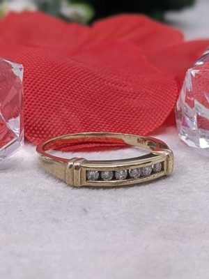 Ladies 9ct Gold Channel Set Diamond Ring - BL421737