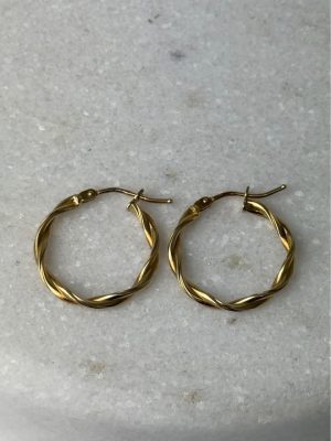 9ct yellow gold hoop earrings #GN430398