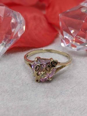 Ladies 9ct Gold "Love" Heart Ring - BL391527