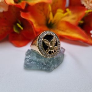 9ct Yellow Gold Eagle Signet Ring TW422599