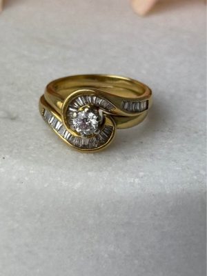 18ct yellow gold diamond bridal ring set #GN355335