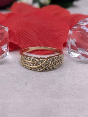 Ladies 9ct Gold Woven Eternity Ring - BL389588