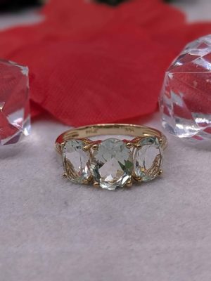 Ladies 9ct Gold Three Stone Cocktail Ring - BL398988