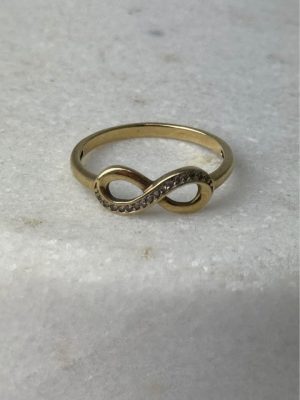9ct yellow gold infinity ring #GN430011