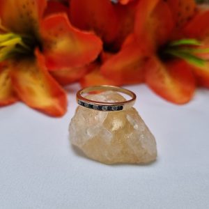 9ct Yellow Gold Blue Stone Channel Set Ring TW399880