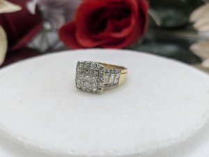 Valuated Ladies 18CT Yellow & White Gold Rhodium Plated Halo Diamond Ring (10.45gms) - BP431565