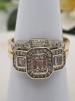 9ct Yellow Gold and Diamond Bridal Set GN419407