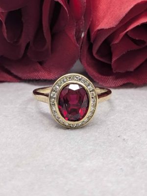 Ladies 9ct Gold Oval Cocktail Ring - BL391321