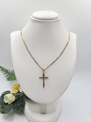 9ct Yellow Gold Chain and Cross Pendant GN436829