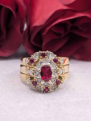 Ladies 10ct Cocktail Three Ring Set - BL390231