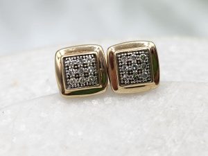 9ct Yellow Gold and Diamond Earrings GN434816