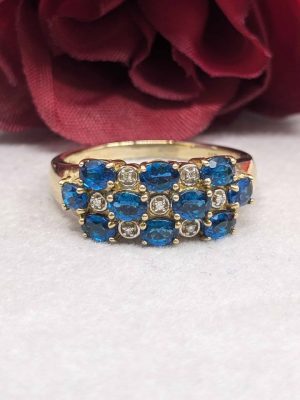 Ladies 9ct Gold Vintage Style Multi-Tier Cluster Ring - BL396133