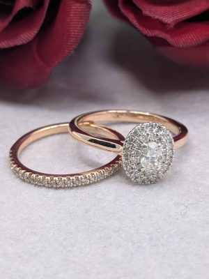 Ladies 9ct Rose Gold Ring Set - BL433146