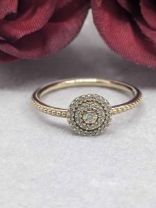 Ladies 14ct Gold Halo Ring - BL435004