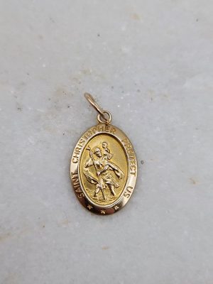 9ct Yellow Gold Saint Christopher Pendant  GN437045