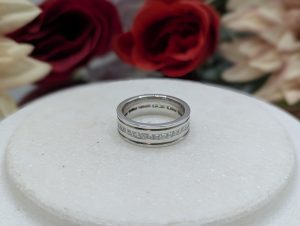 Valuated Men's Platinum and Diamond Set Full Circle Ring (20.9gms) - BP399497