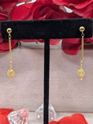 Ladies 9ct Gold Drop Earrings - BL432976