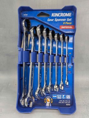 Kinchrome 8 Pce Imperial Single Way Gear Spanner Set - BP435214