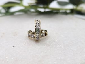 9ct Yellow Gold and CZ Huggie Earrings GN435480