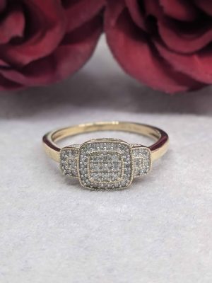 Ladies 9ct Gold Diamond Cluster Ring - BL427740