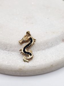 9ct Yellow Gold Dragon Pendant GN434817
